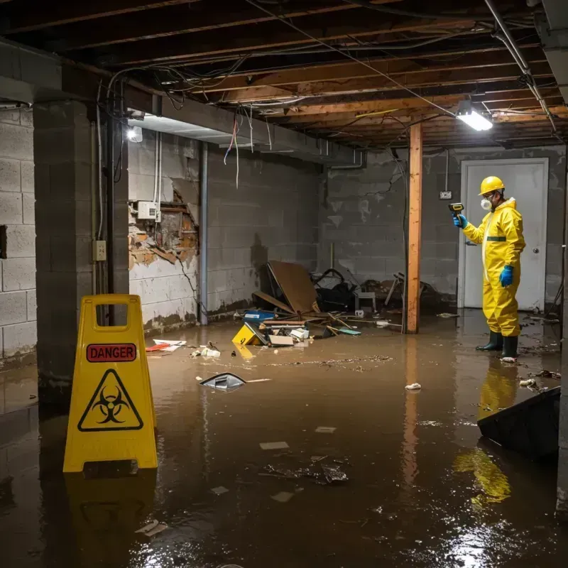 Flooded Basement Electrical Hazard in Osseo, MN Property